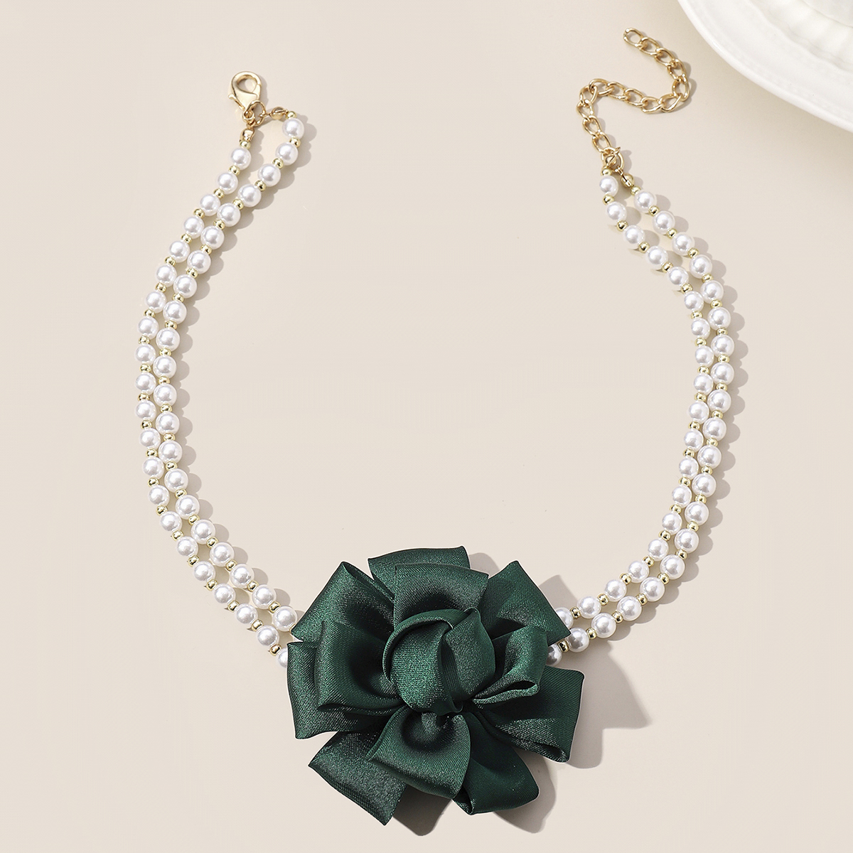 Großhandel Schmuck Feenhafter Stil Elegant Süss Rose Künstliche Perle Tuch Halsband display picture 5