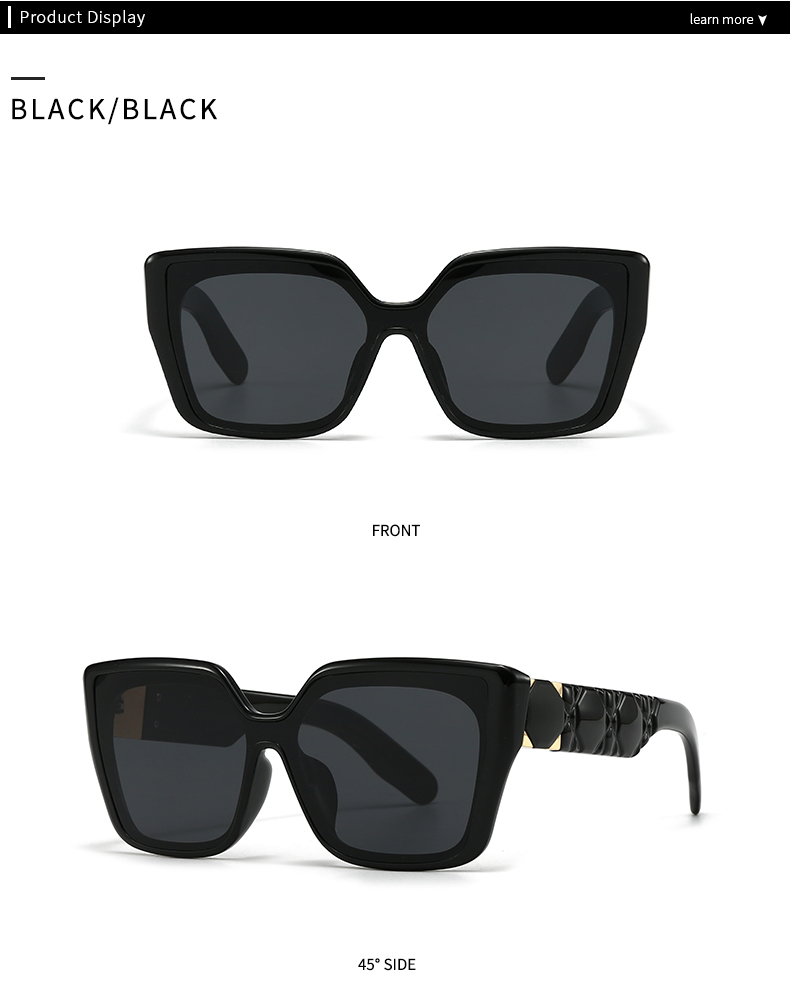 Modern Style Classic Style Square Pc Square Inlay Full Frame Women's Sunglasses display picture 2