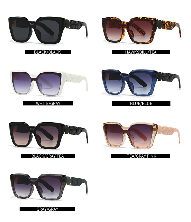 Modern Style Classic Style Square Pc Square Inlay Full Frame Women's Sunglasses display picture 6