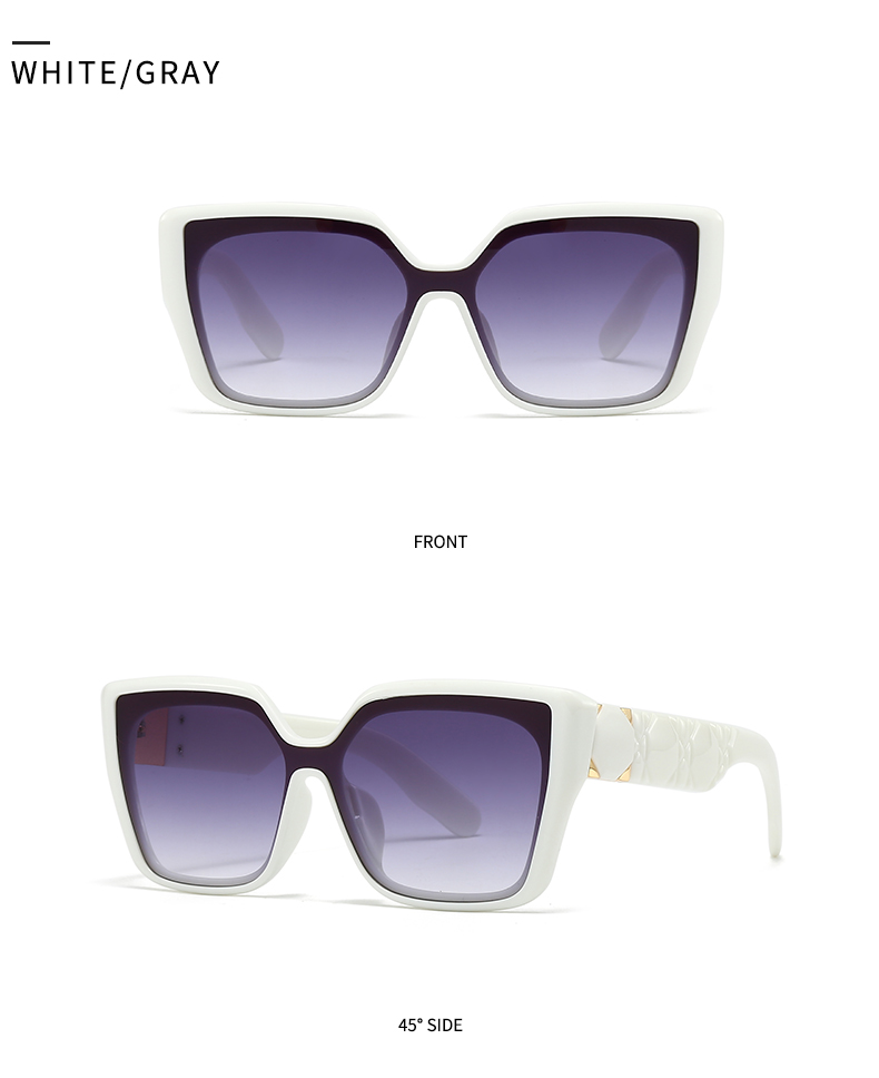 Modern Style Classic Style Square Pc Square Inlay Full Frame Women's Sunglasses display picture 9
