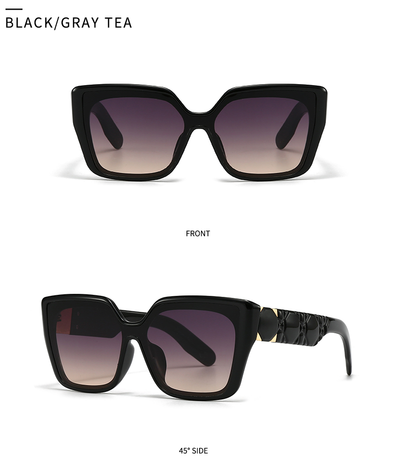 Modern Style Classic Style Square Pc Square Inlay Full Frame Women's Sunglasses display picture 11