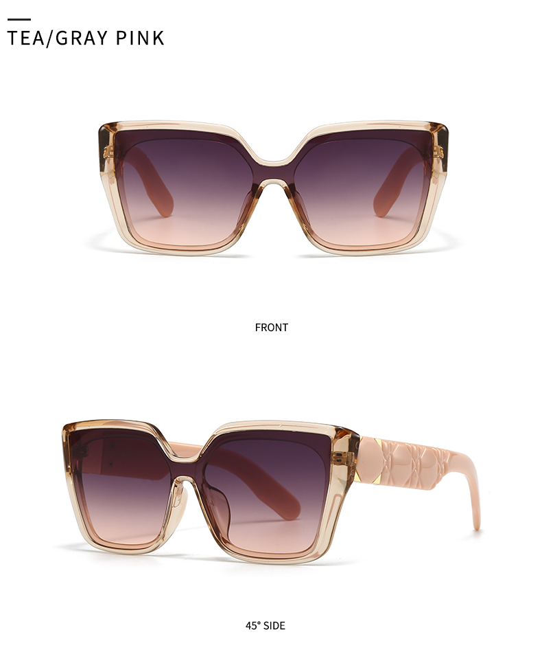 Modern Style Classic Style Square Pc Square Inlay Full Frame Women's Sunglasses display picture 15