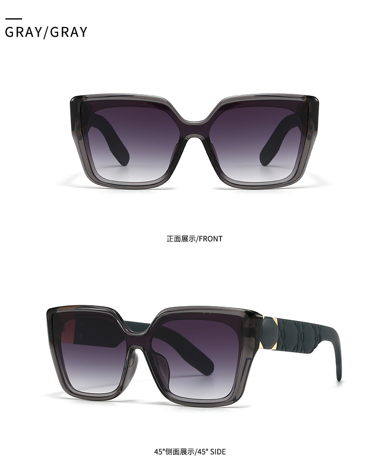 Modern Style Classic Style Square Pc Square Inlay Full Frame Women's Sunglasses display picture 16