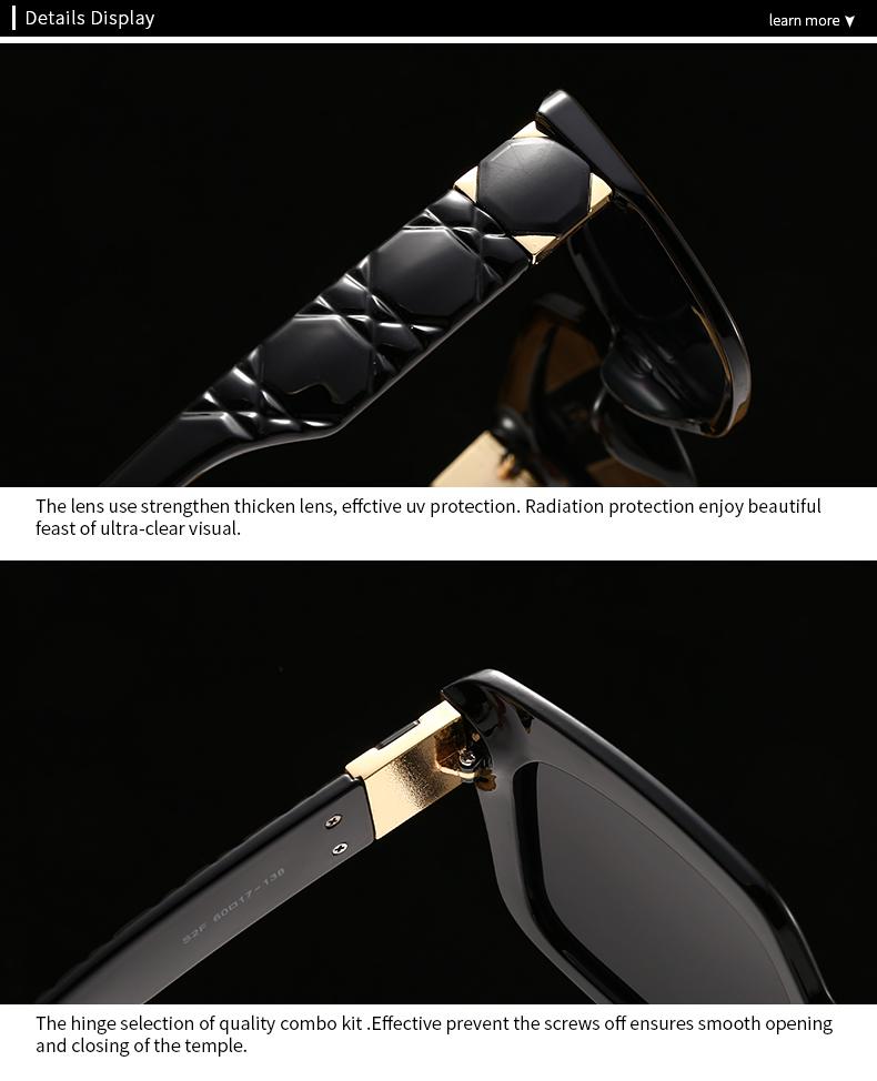 Modern Style Classic Style Square Pc Square Inlay Full Frame Women's Sunglasses display picture 20