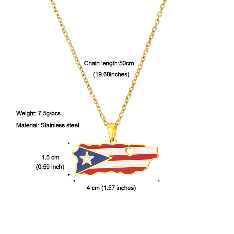 Ethnic Style Modern Style Classic Style Map 201 Stainless Steel 304 Stainless Steel Enamel Plating 18K Gold Plated Unisex Pendant Necklace display picture 1