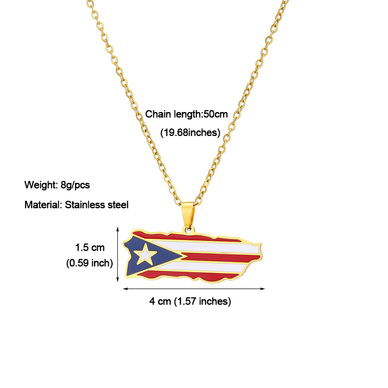Ethnic Style Modern Style Classic Style Map 201 Stainless Steel 304 Stainless Steel Enamel Plating 18K Gold Plated Unisex Pendant Necklace display picture 4