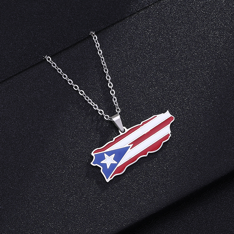 Ethnic Style Modern Style Classic Style Map 201 Stainless Steel 304 Stainless Steel Enamel Plating 18K Gold Plated Unisex Pendant Necklace display picture 8