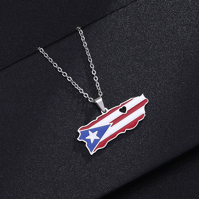Ethnic Style Modern Style Classic Style Map 201 Stainless Steel 304 Stainless Steel Enamel Plating 18K Gold Plated Unisex Pendant Necklace display picture 13