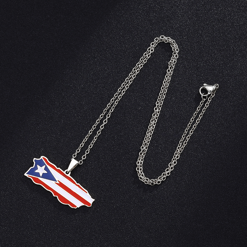 Ethnic Style Modern Style Classic Style Map 201 Stainless Steel 304 Stainless Steel Enamel Plating 18K Gold Plated Unisex Pendant Necklace display picture 10