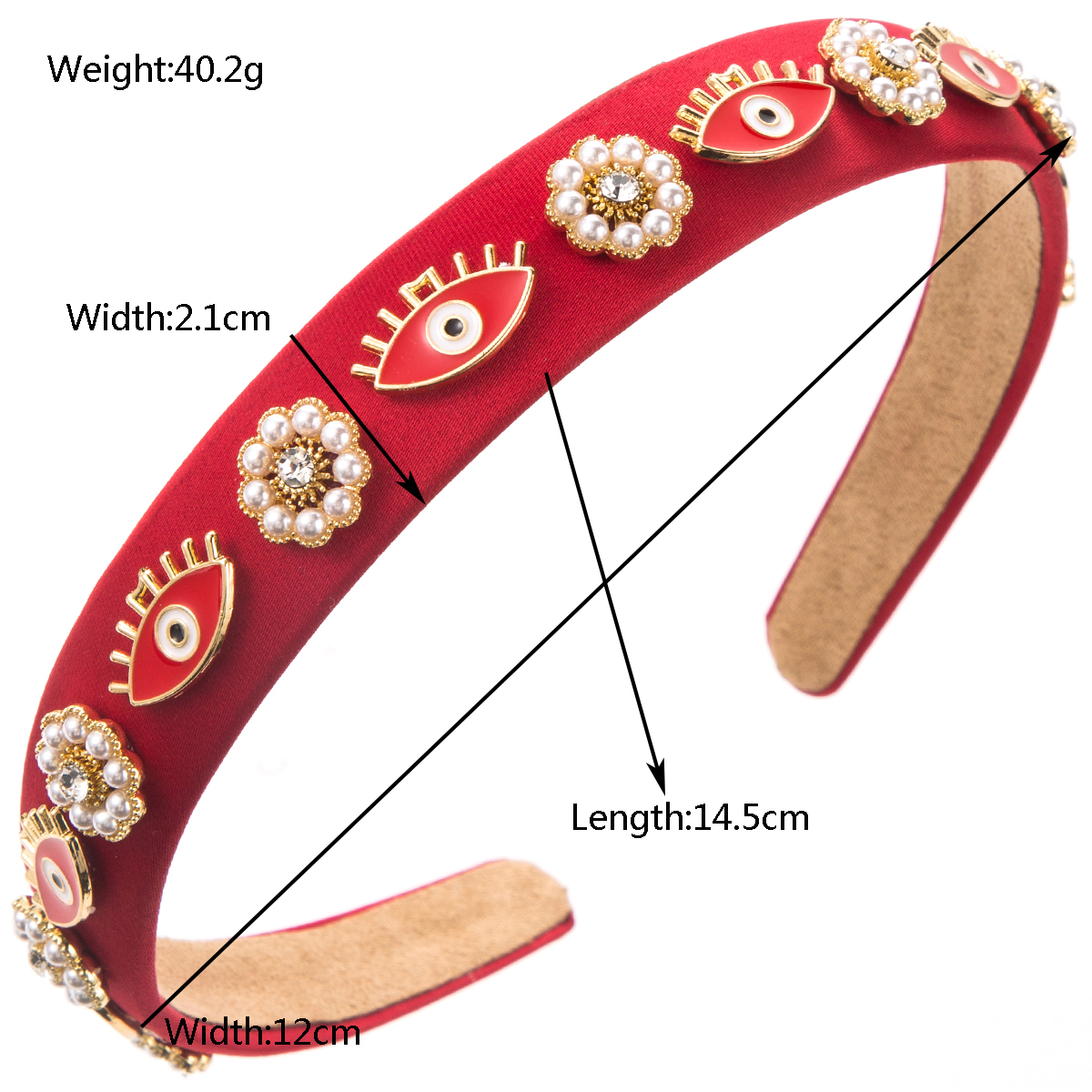 Women's Casual Modern Style Classic Style Devil's Eye Alloy Cloth Inlay Rhinestones Hair Band display picture 1