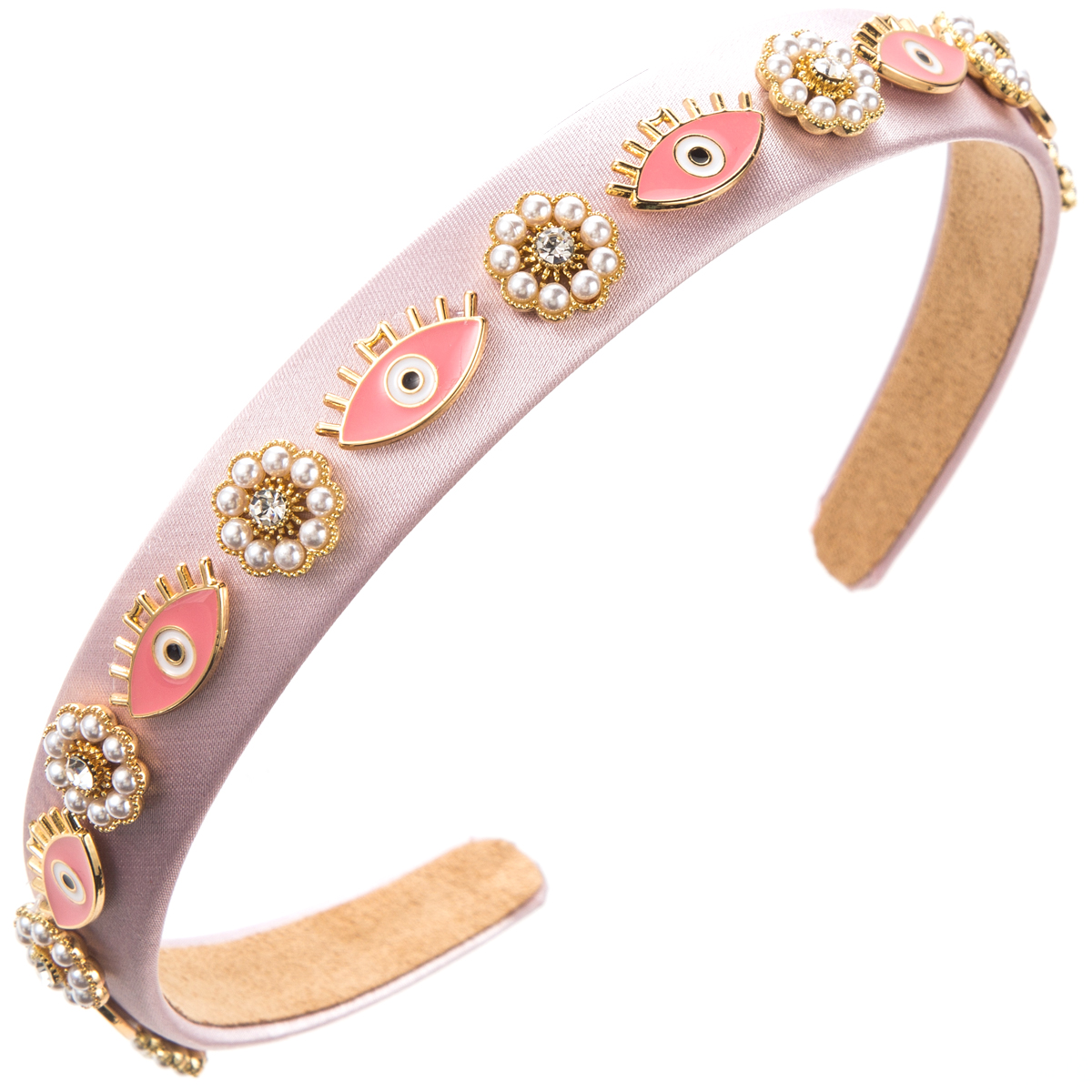 Women's Casual Modern Style Classic Style Devil's Eye Alloy Cloth Inlay Rhinestones Hair Band display picture 7