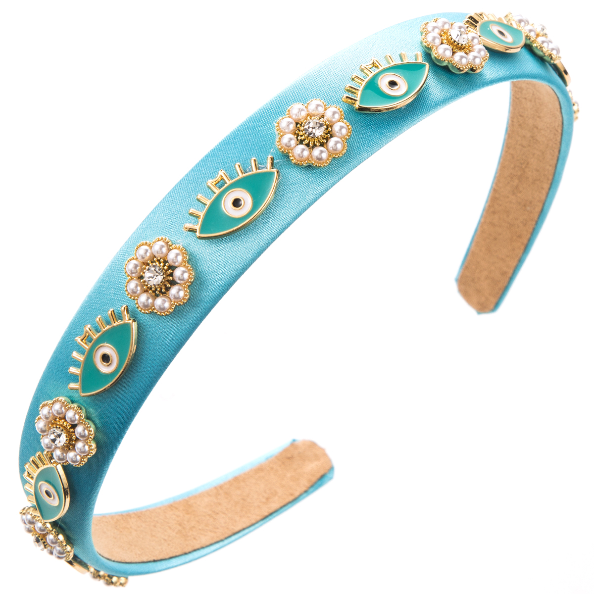 Women's Casual Modern Style Classic Style Devil's Eye Alloy Cloth Inlay Rhinestones Hair Band display picture 6