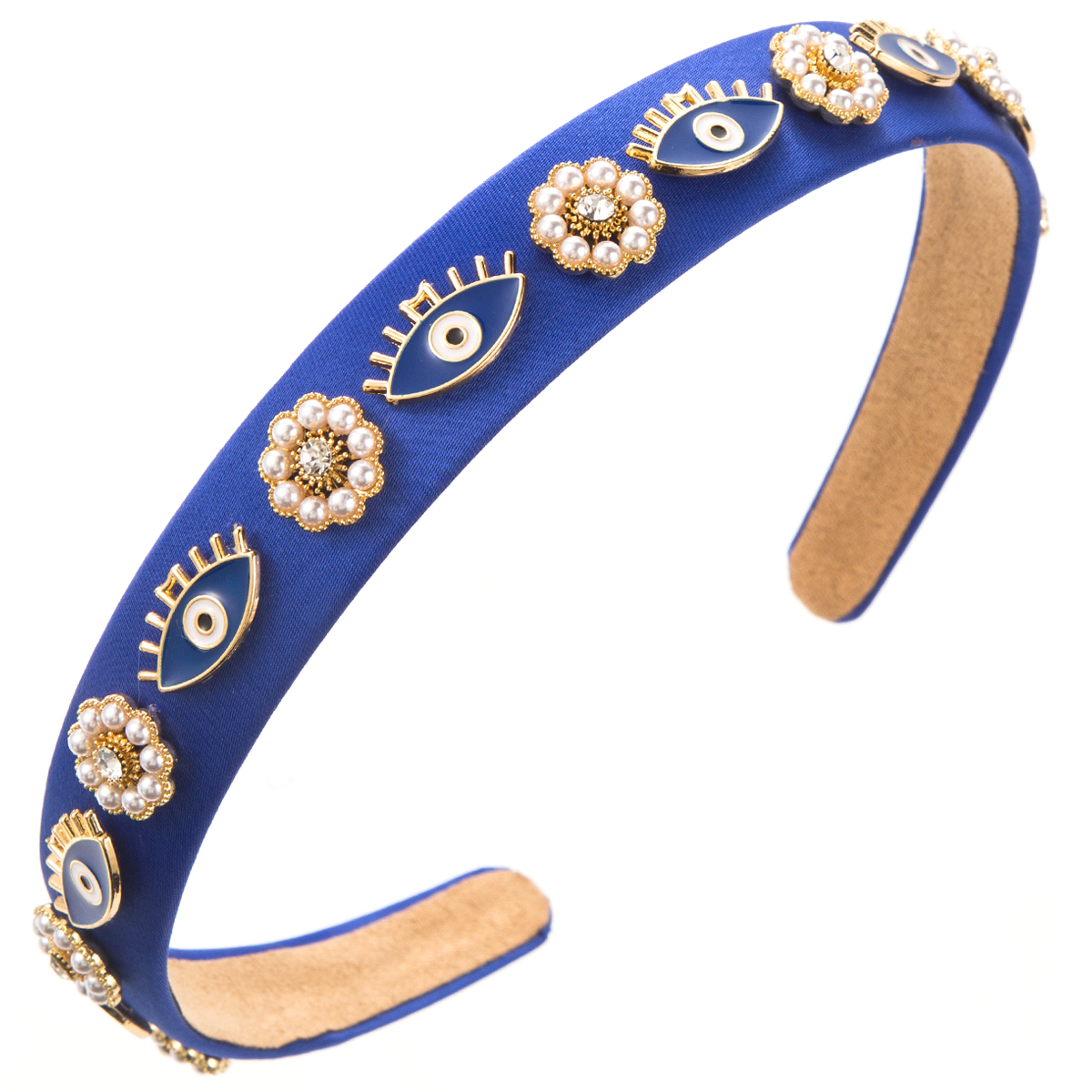 Women's Casual Modern Style Classic Style Devil's Eye Alloy Cloth Inlay Rhinestones Hair Band display picture 9