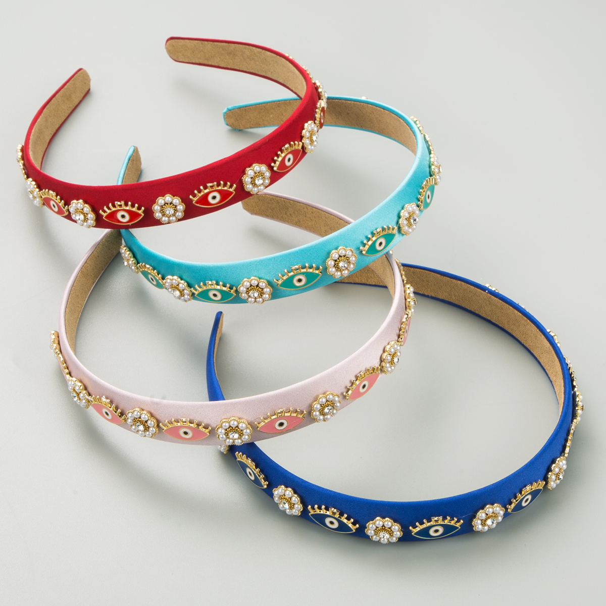 Women's Casual Modern Style Classic Style Devil's Eye Alloy Cloth Inlay Rhinestones Hair Band display picture 3