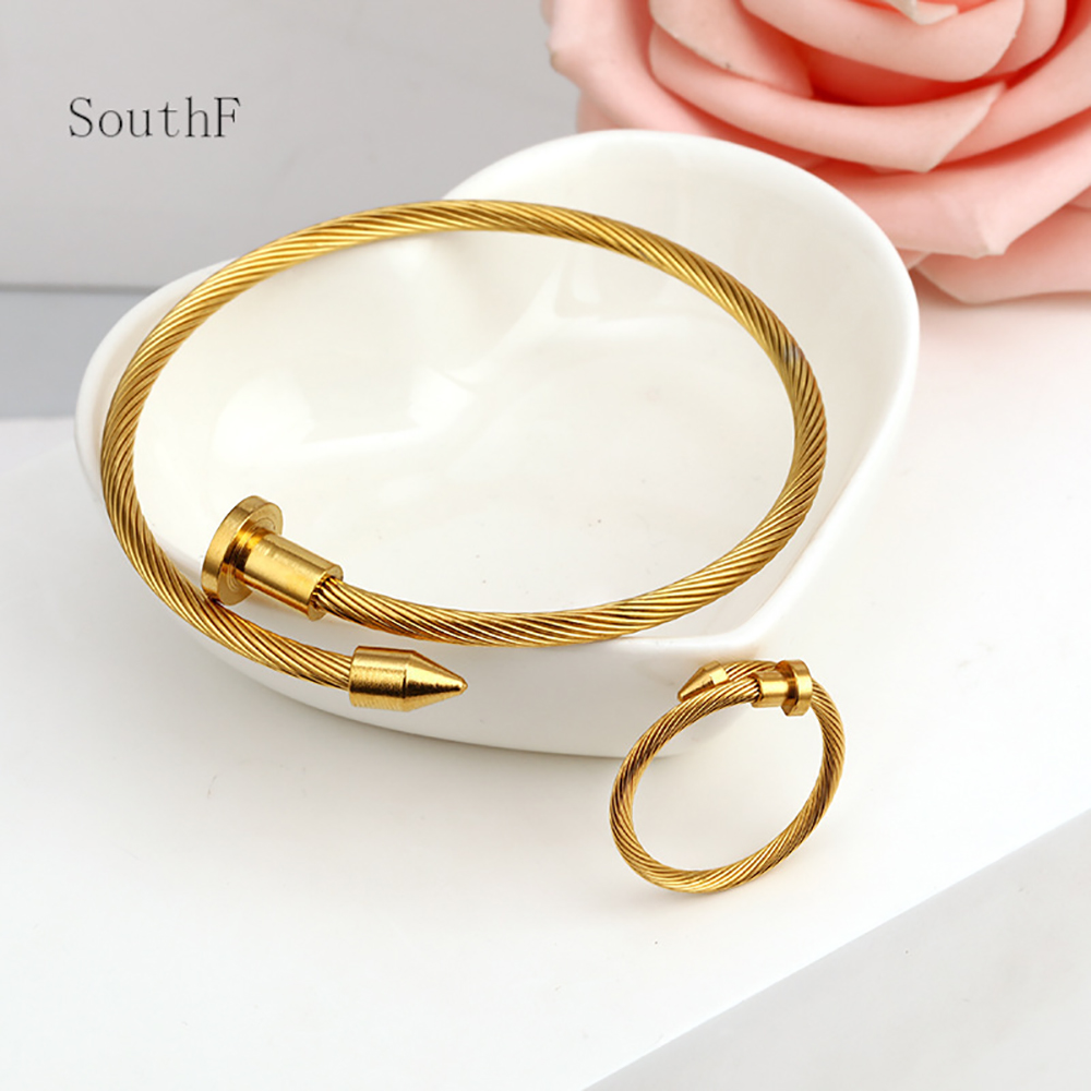 304 Stainless Steel Basic Modern Style Classic Style Irregular Solid Color Rings Bracelets display picture 2