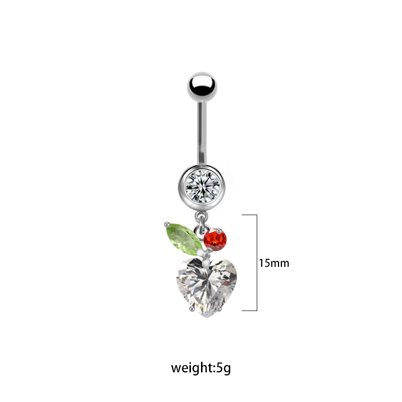 1 Piece Lip Rings Cute Retro Shiny Heart Shape Flower 316L Stainless Steel  Alloy Plating Inlay Rhinestones Glass White Gold Plated Gold Plated display picture 8
