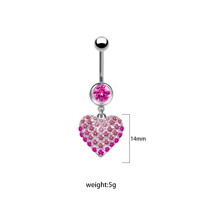 1 Piece Lip Rings Cute Retro Shiny Heart Shape Flower 316L Stainless Steel  Alloy Plating Inlay Rhinestones Glass White Gold Plated Gold Plated display picture 10