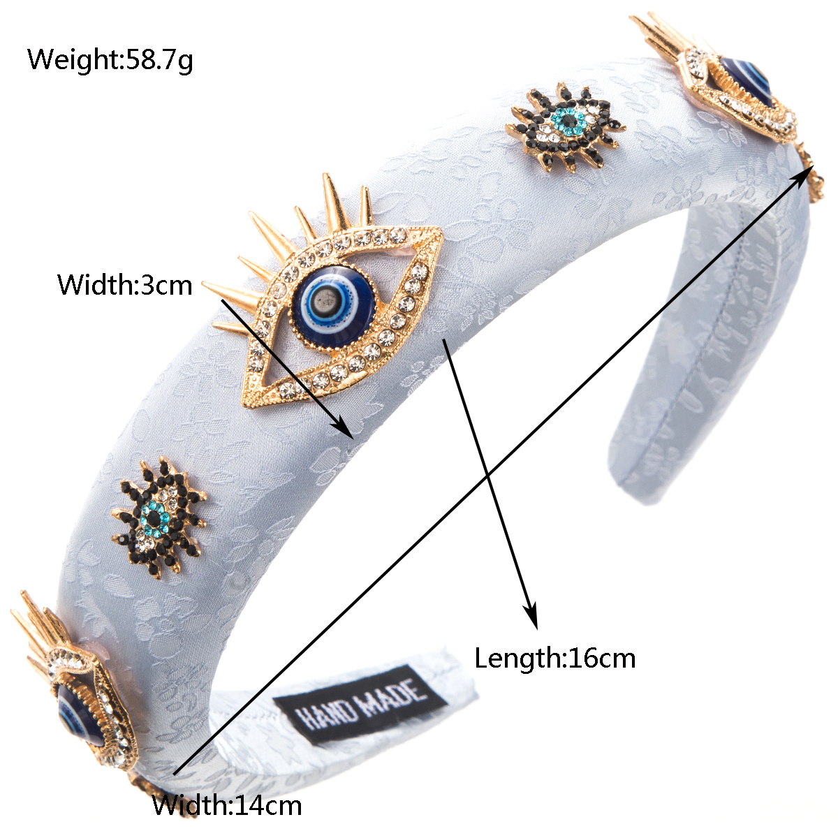 Women's Casual Modern Style Classic Style Eye Alloy Cloth Inlay Rhinestones Hair Band display picture 1