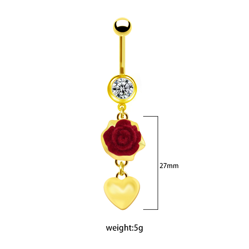 1 Piece Lip Rings Cute Retro Shiny Heart Shape Flower 316L Stainless Steel  Alloy Plating Inlay Rhinestones Glass White Gold Plated Gold Plated display picture 26