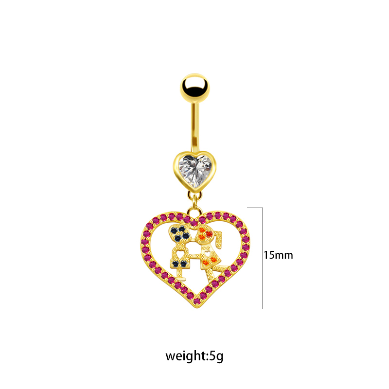 1 Piece Lip Rings Cute Retro Shiny Heart Shape Flower 316L Stainless Steel  Alloy Plating Inlay Rhinestones Glass White Gold Plated Gold Plated display picture 18