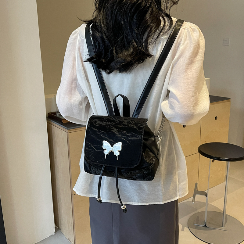 Waterproof 10-Inch Solid Color Butterfly Casual Street Women's Backpack display picture 16