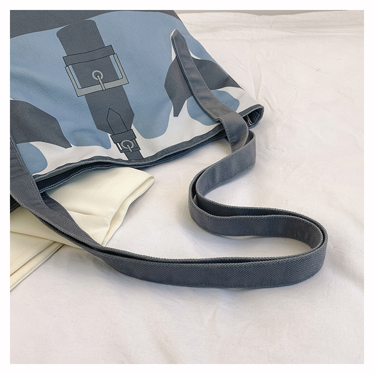 Women's Medium Canvas Color Block Classic Style Zipper Shoulder Bag display picture 3