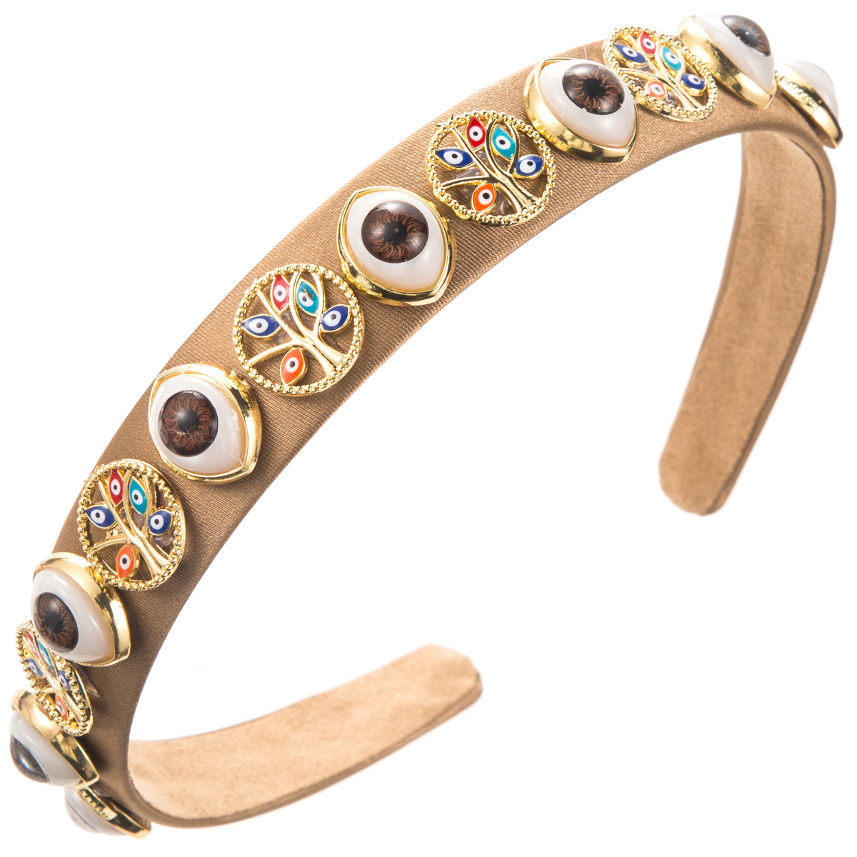 Women's Casual Classic Style Tree Eye Alloy Cloth Inlay Rhinestones Hair Band display picture 9