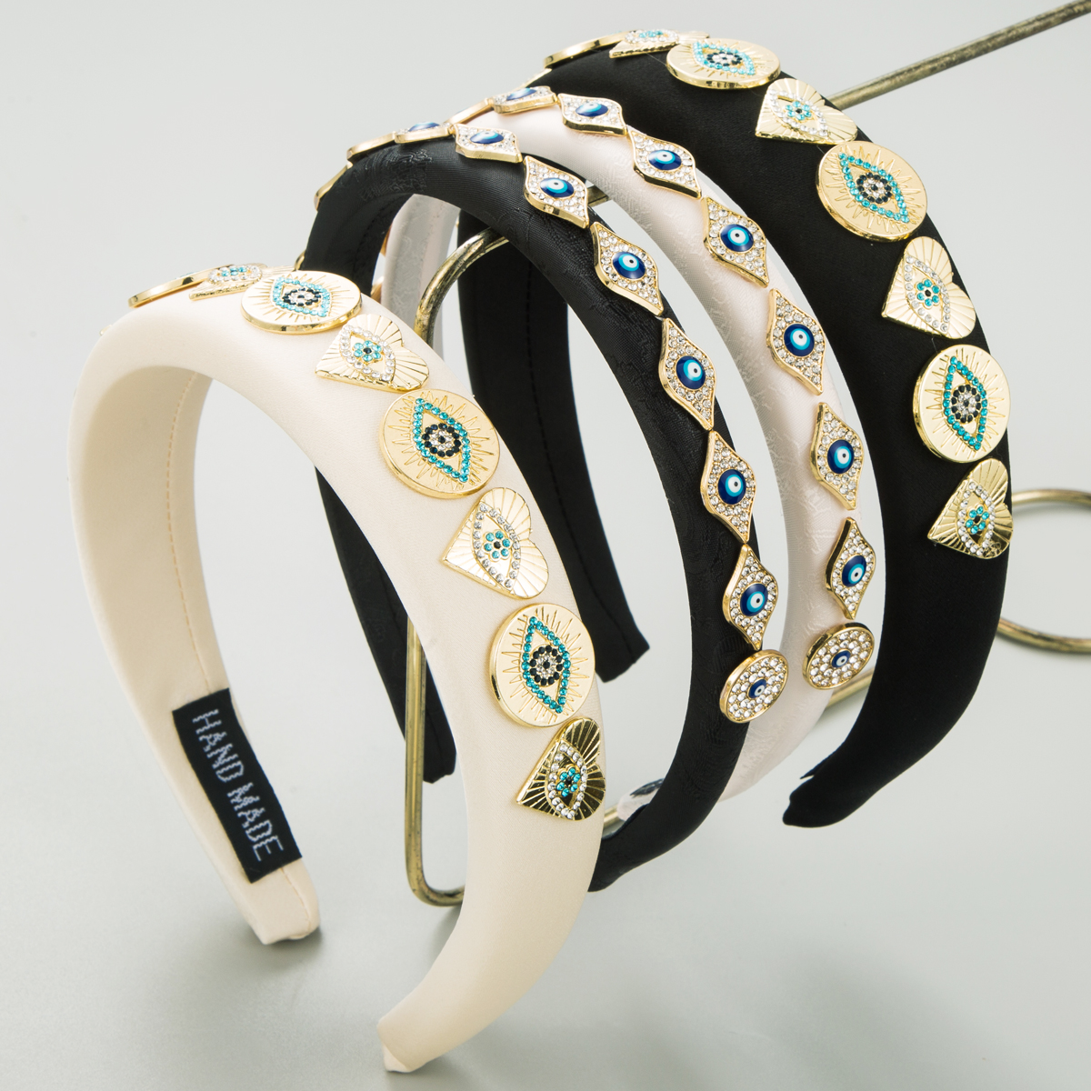 Women's Casual Vacation Modern Style Eye Alloy Cloth Inlay Rhinestones Hair Band display picture 3
