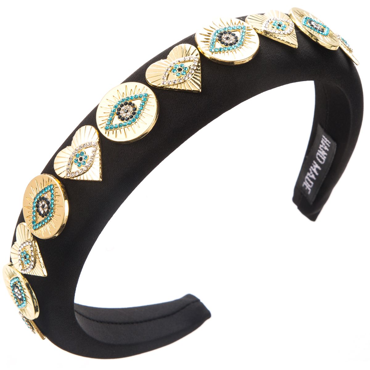 Women's Casual Vacation Modern Style Eye Alloy Cloth Inlay Rhinestones Hair Band display picture 7