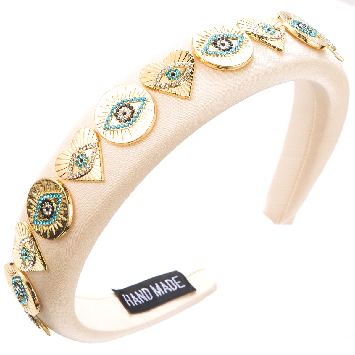 Women's Casual Vacation Modern Style Eye Alloy Cloth Inlay Rhinestones Hair Band display picture 8