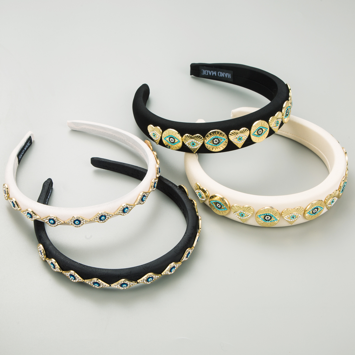 Women's Casual Vacation Modern Style Eye Alloy Cloth Inlay Rhinestones Hair Band display picture 4