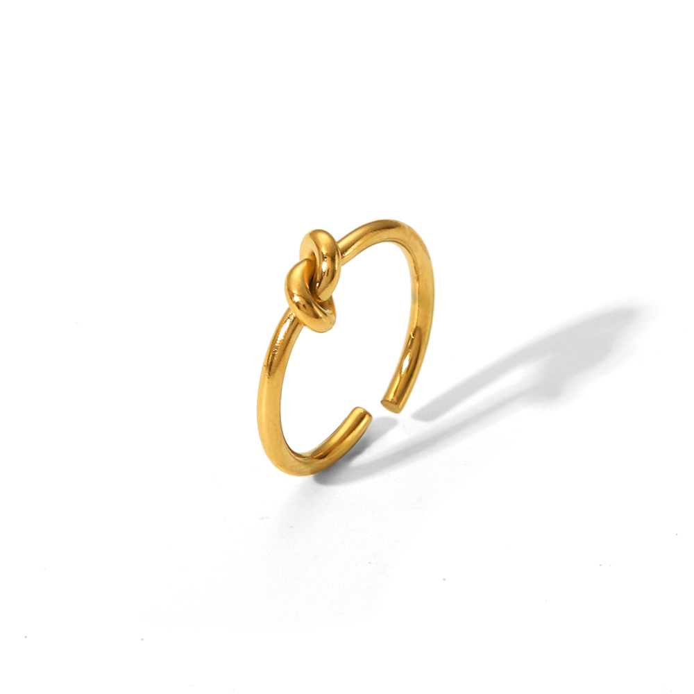 304 Stainless Steel 18K Gold Plated Simple Style Classic Style Polishing Plating Solid Color Open Rings display picture 6