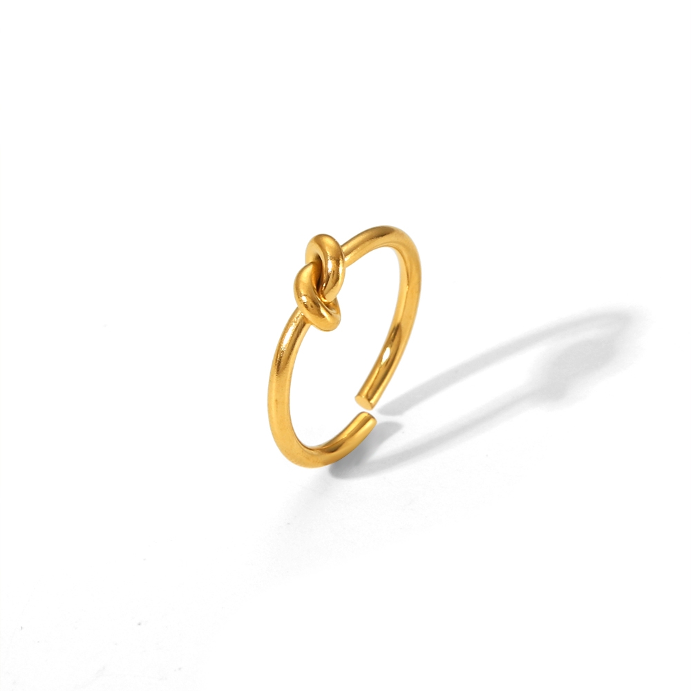 304 Stainless Steel 18K Gold Plated Simple Style Classic Style Polishing Plating Solid Color Open Rings display picture 7