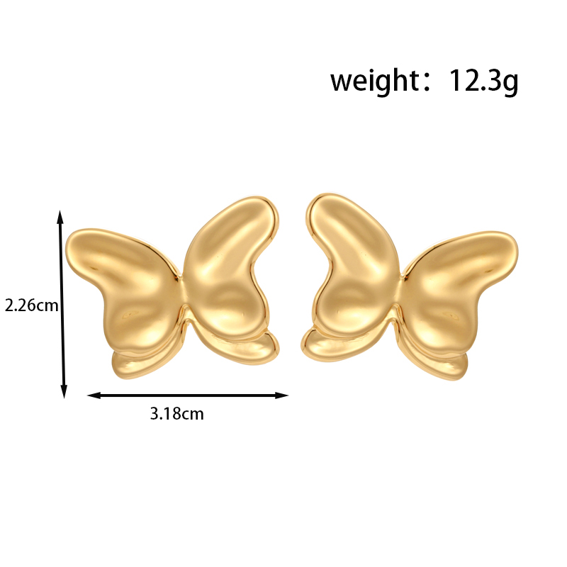 1 Paar IG-Stil Basic Klassischer Stil Dreieck Irregulär Schmetterling Edelstahl 304 Titan Stahl Ohrringe Ohrstecker display picture 1