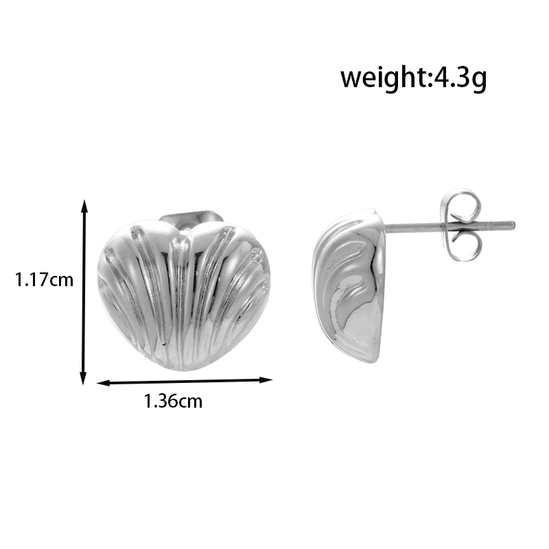 1 Paar IG-Stil Elegant Französische Art Geometrisch Herzform Einfarbig Edelstahl 304 Titan Stahl display picture 5