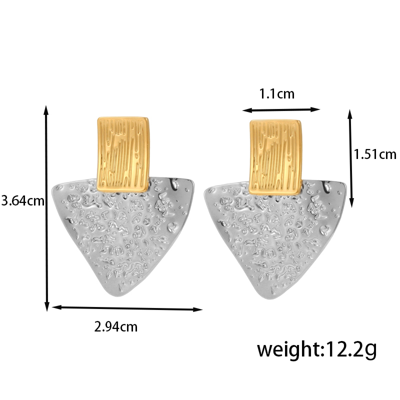 1 Pair IG Style Basic Classic Style Triangle Irregular Butterfly 304 Stainless Steel Titanium Steel Earrings Ear Studs display picture 5