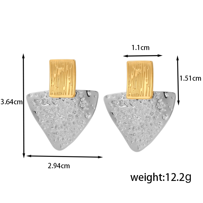 1 Par Estilo IG Básico Estilo Clásico Triángulo Irregular Mariposa Acero Inoxidable 304 Acero Titanio Aretes Pendientes display picture 5