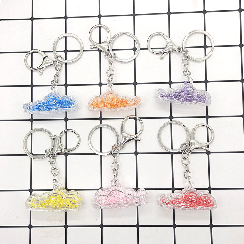 Casual Cute Spray Arylic Alloy Bag Pendant Keychain display picture 9