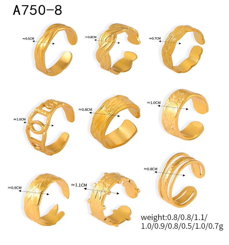 Moderner Stil Klassischer Stil Pendeln C-Form Einfarbig Titan Stahl Offener Ring In Masse display picture 6