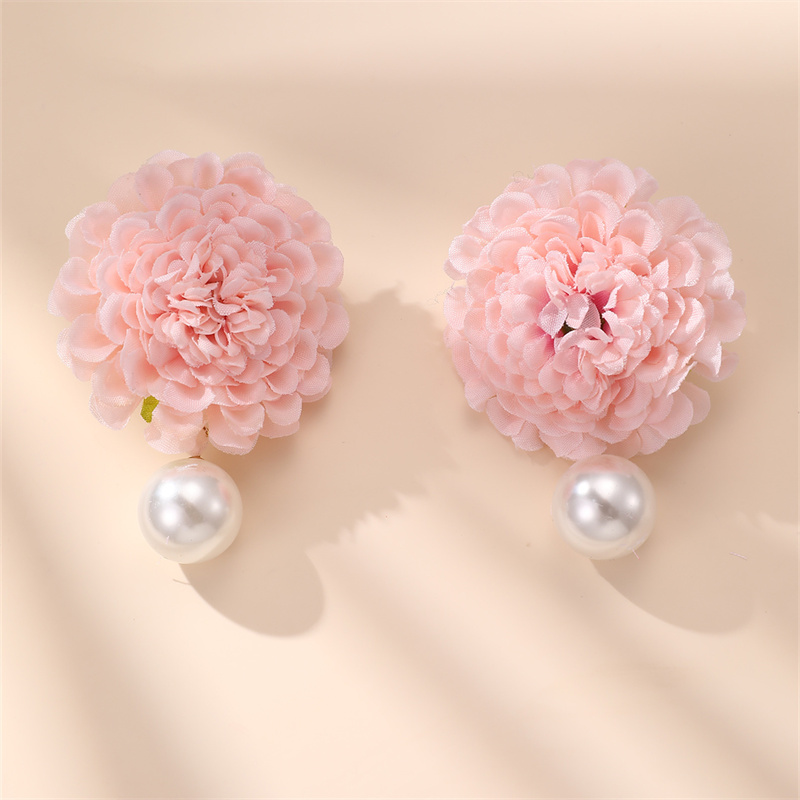 1 Pair Cute Lady Sweet Flower Cloth Drop Earrings display picture 14