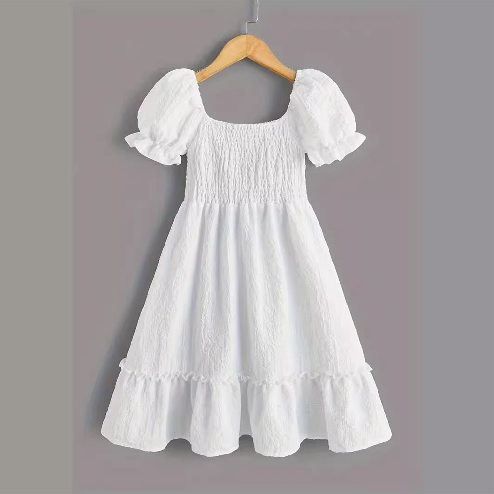 Princesse Couleur Unie Coton Filles Robes display picture 1