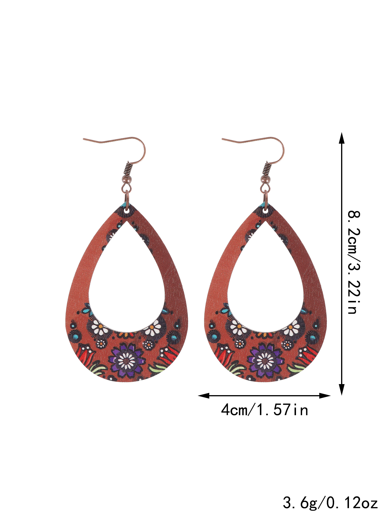 1 Pair Retro Classic Style Flower Wood Drop Earrings display picture 6
