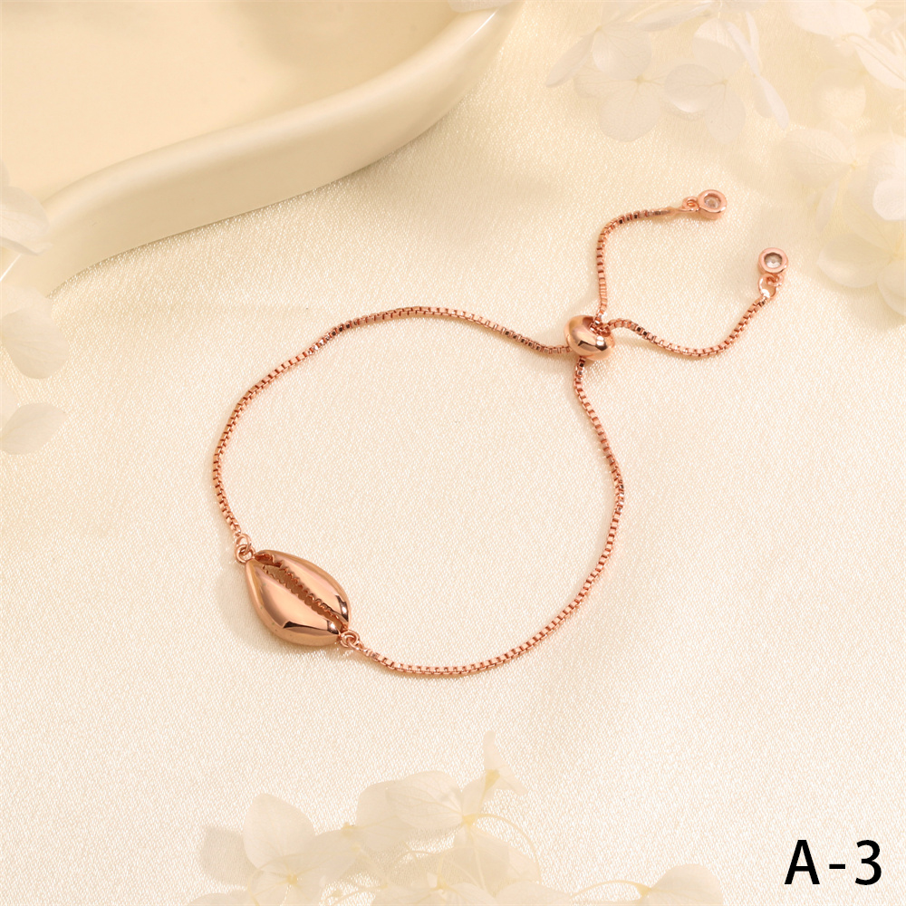 Wholesale IG Style Sweet Commute Letter Electrocardiogram Shell Copper Inlay Zircon Bracelets display picture 6