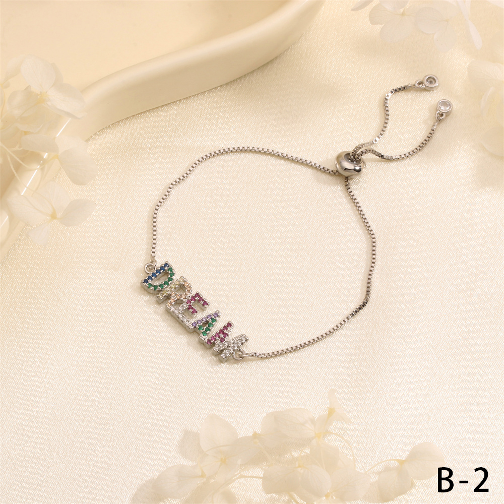 Wholesale IG Style Sweet Commute Letter Electrocardiogram Shell Copper Inlay Zircon Bracelets display picture 9