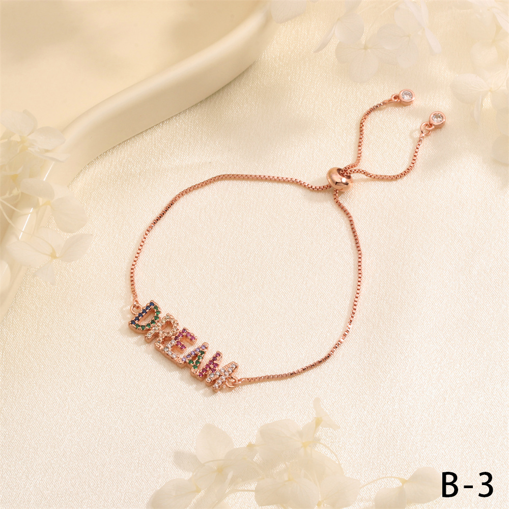 Wholesale IG Style Sweet Commute Letter Electrocardiogram Shell Copper Inlay Zircon Bracelets display picture 15