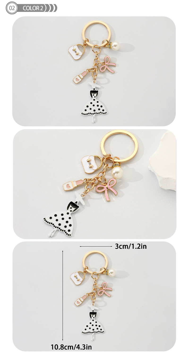 Cartoon Style Modern Style Human Bag Lipstick Alloy Plating Bag Pendant Keychain display picture 2