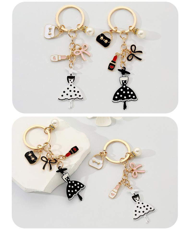 Cartoon Style Modern Style Human Bag Lipstick Alloy Plating Bag Pendant Keychain display picture 3