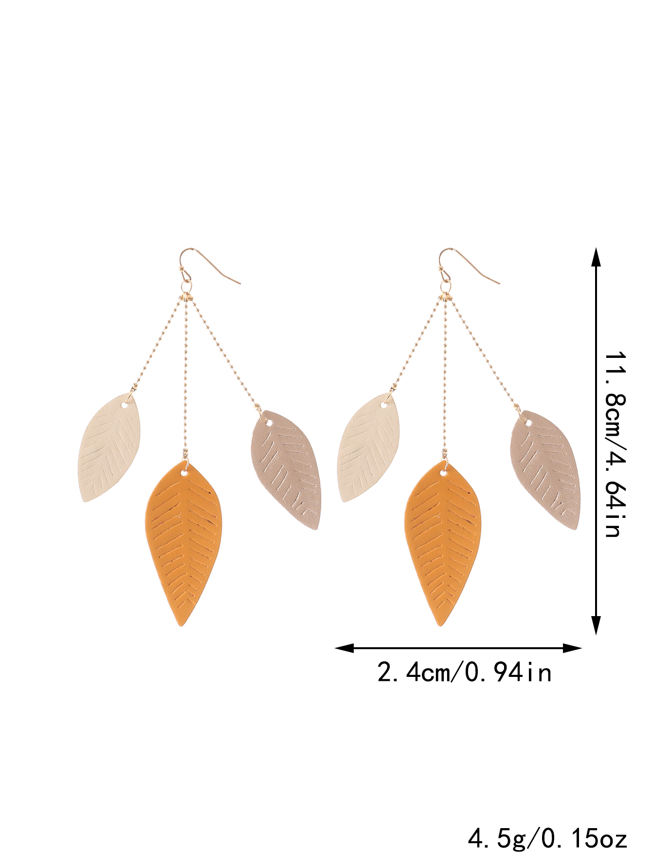 1 Pair Fairy Style Lady Modern Style Leaves Pu Leather Iron Drop Earrings display picture 7