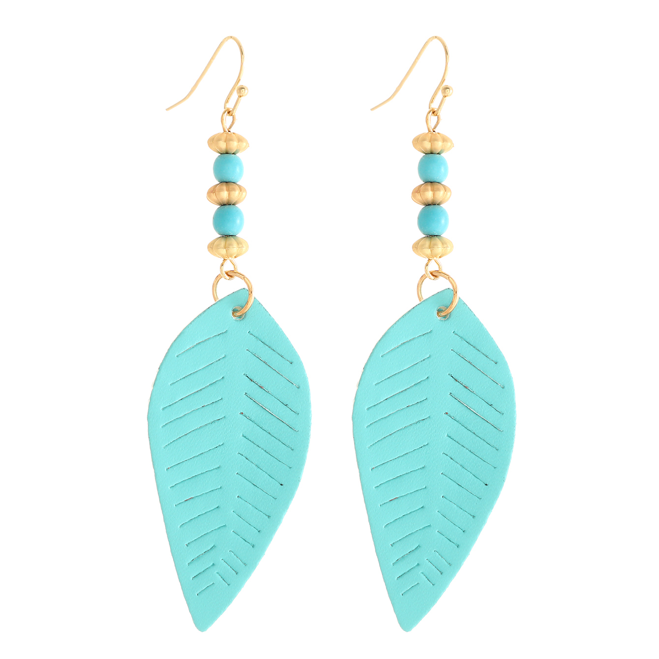 1 Pair Ethnic Style Classic Style Leaves Pu Leather Alloy Iron Drop Earrings display picture 4