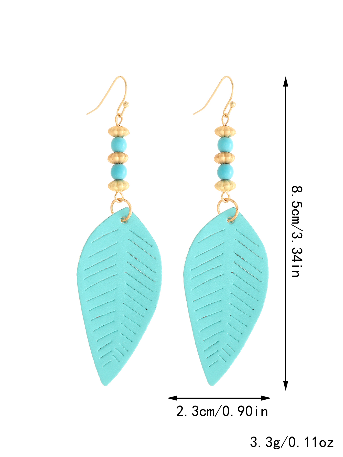 1 Pair Ethnic Style Classic Style Leaves Pu Leather Alloy Iron Drop Earrings display picture 7